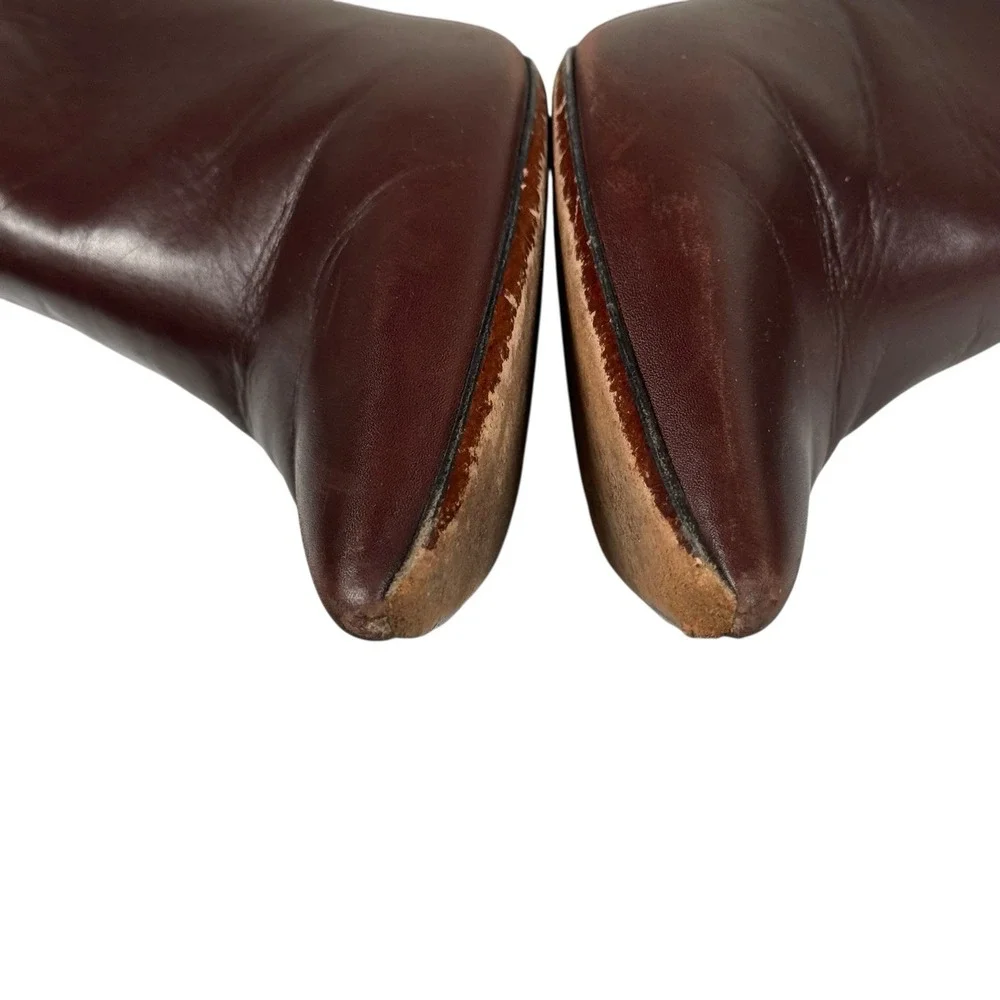 Costume National Womens Sz 37 EUR Brown‎ Leather Zip Buckle Ankle Boots Booties
